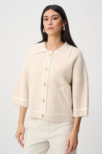 Joseph Ribkoff 263950 Feather Yarn Knit Jacket