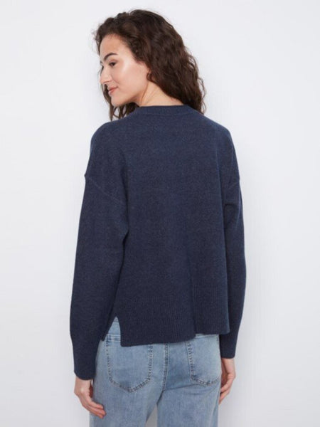 Charlie B Patch Pocket Crew Neck Sweater