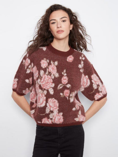 Charlie B Balloon Elbow Sleeve Sweater - Rosette