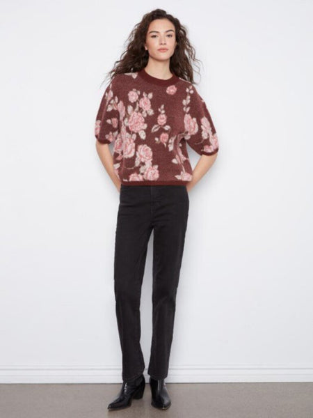Charlie B Balloon Elbow Sleeve Sweater - Rosette