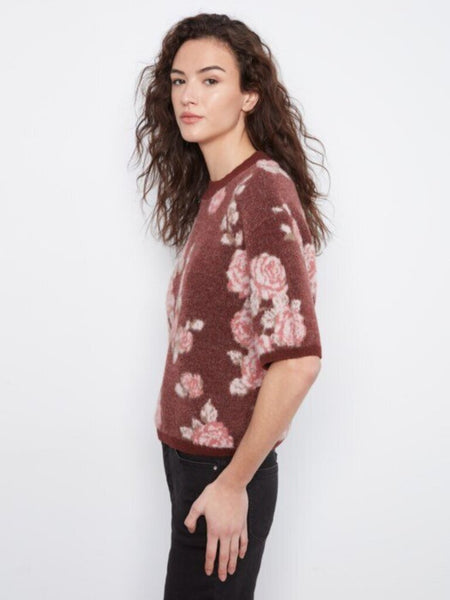 Charlie B Balloon Elbow Sleeve Sweater - Rosette