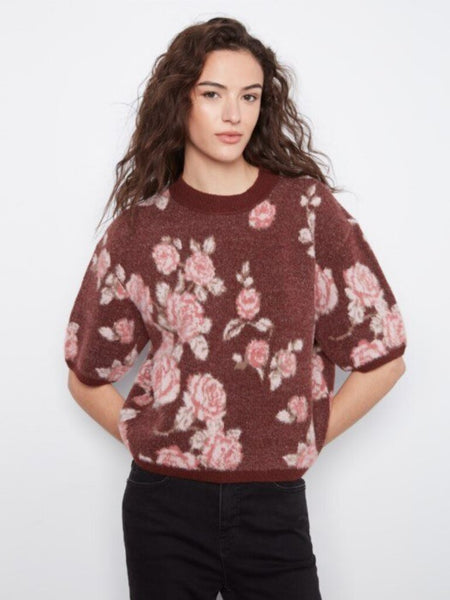 Charlie B Balloon Elbow Sleeve Sweater - Rosette