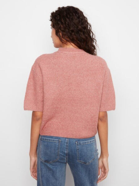 Charlie B Balloon Elbow Sleeve Sweater - Carnation