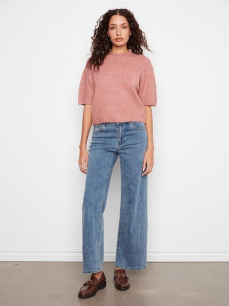 Charlie B Balloon Elbow Sleeve Sweater - Carnation