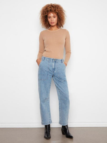 Charlie B Cropped Batch Pocket Barrel Jeans