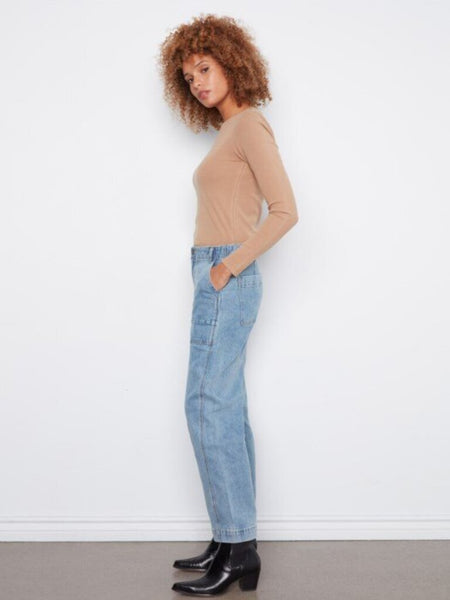 Charlie B Cropped Batch Pocket Barrel Jeans