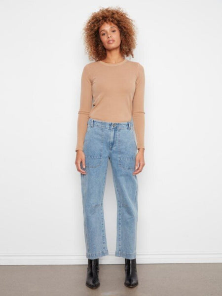 Charlie B Cropped Batch Pocket Barrel Jeans