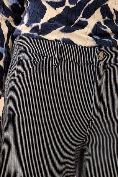 Tribal Striped Wide Leg Cuffed Pants