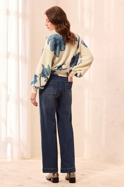 Tribal 'Sophia' Curvy Straight Patch Pocket Jeans - Dusk