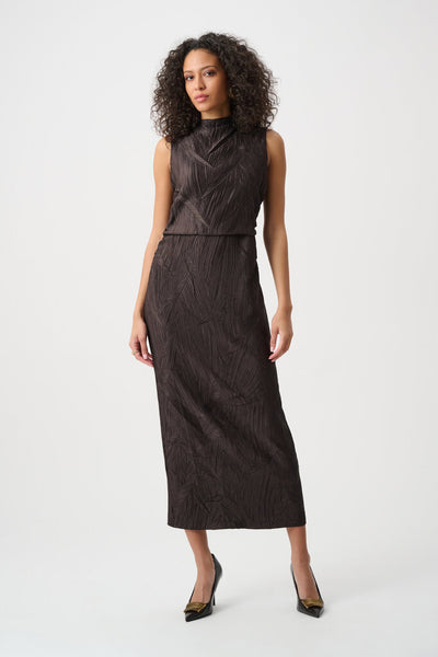 Joseph Ribkoff 263147 Pleated Satin Midi Dress
