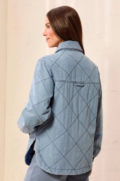 Tribal Quilted Snap Front Denim Jacket