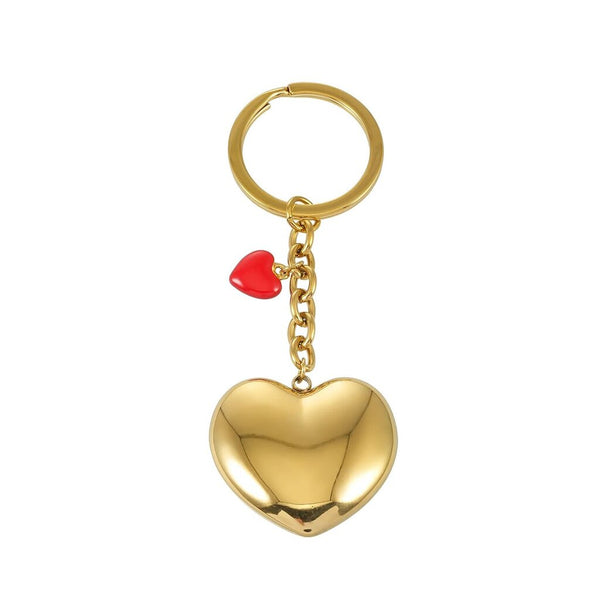 Hackney Nine 'Akamai' Golden Heart Charm Key Ring