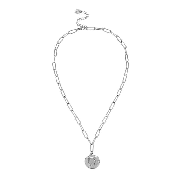 Hackney Nine 'Bilbao' Roman Coin Pendant Necklace - Silver