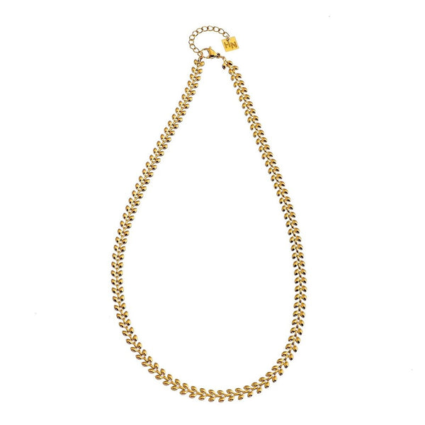 Hackney Nine 'Fania' Leafy Patterned Chain Necklace