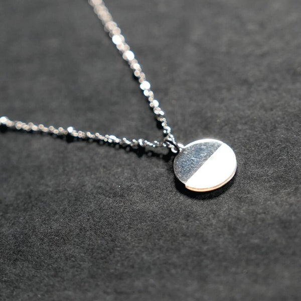 Hackney Nine 'Emersyn' Metal & Shell Circle Pendant Necklace - Silver