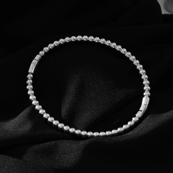 Hackney Nine 'Hanxi' Classic Ball-Bead Bracelet - Silver
