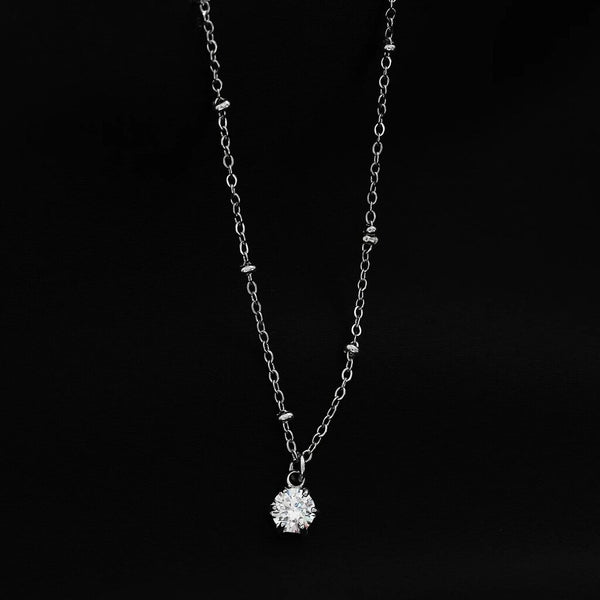 Hackney Nine 'Kadiri' Solitaire Zirconia Necklace - Silver