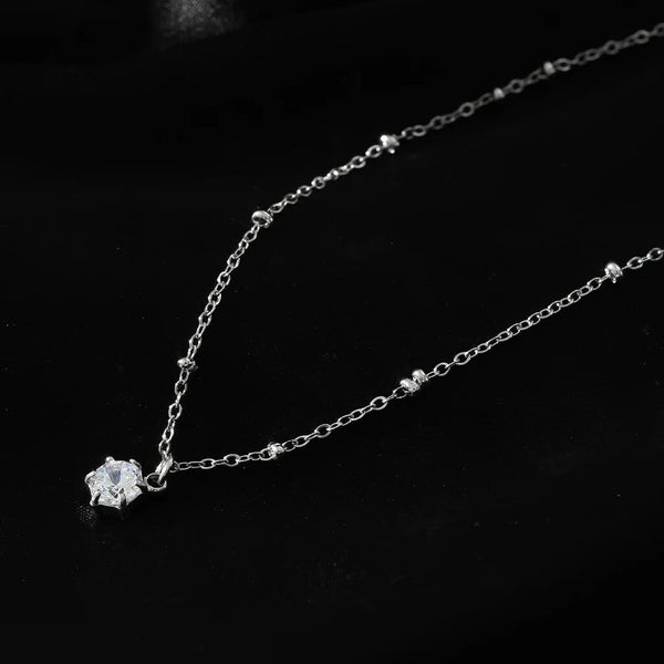 Hackney Nine 'Kadiri' Solitaire Zirconia Necklace - Silver
