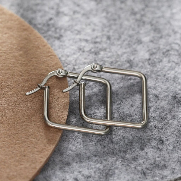 Hackney Nine 'Reilynn' Square Shaped Hoops - Silver