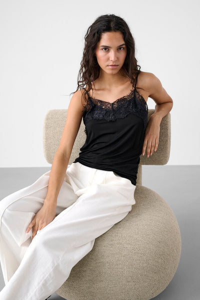 Soaked in Luxury 'Clara' Black Singlet Top