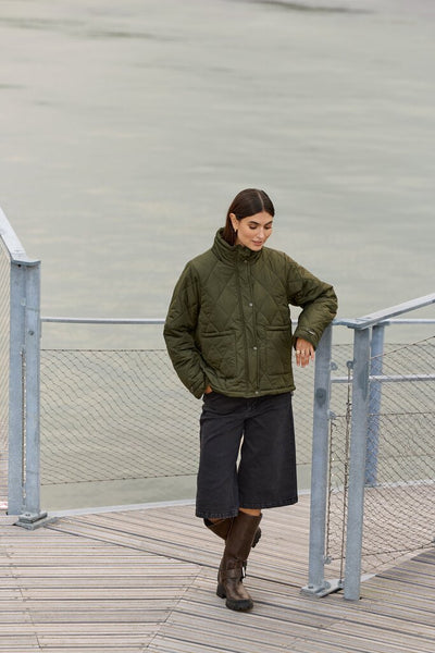 Soyaconcept 'Fenya 80' Quilted Short Jacket - Forest Night
