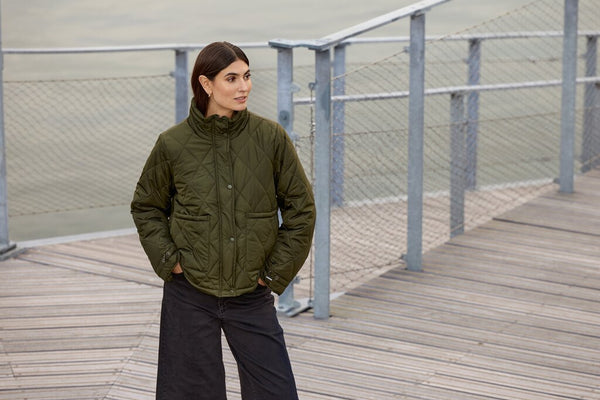 Soyaconcept 'Fenya 80' Quilted Short Jacket - Forest Night