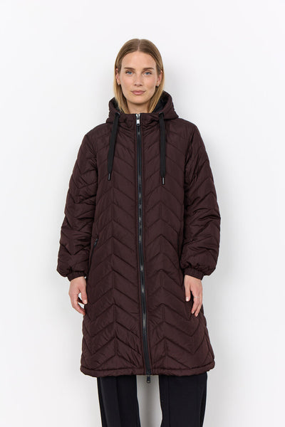 Soyaconcept 'Fenya 81' Chevron Quilt Hooded Coat