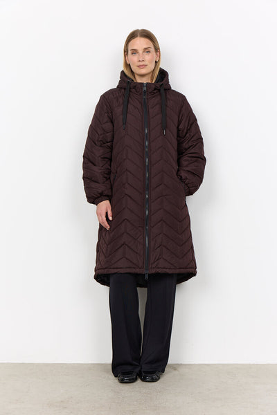 Soyaconcept 'Fenya 81' Chevron Quilt Hooded Coat