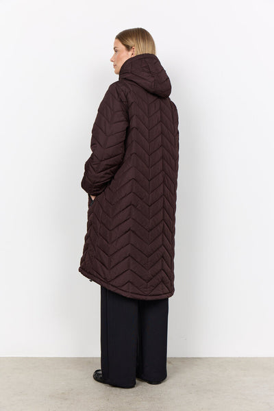 Soyaconcept 'Fenya 81' Chevron Quilt Hooded Coat