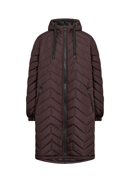 Soyaconcept 'Fenya 81' Chevron Quilt Hooded Coat