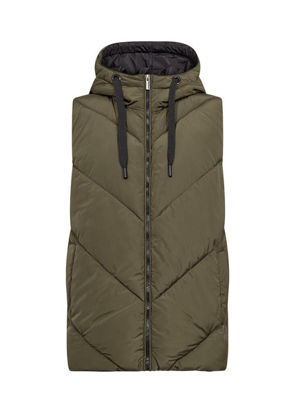 Soyaconcept 'Nina 33' Hooded Puffer Vest - Forest Night