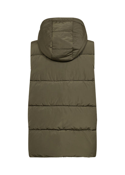 Soyaconcept 'Nina 33' Hooded Puffer Vest - Forest Night
