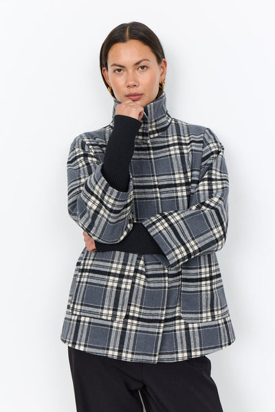Soyaconcept 'Gerlinde 2' Plaid High Collar Jacket
