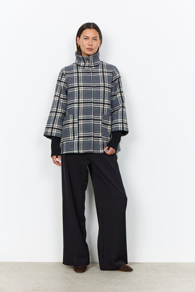 Soyaconcept 'Gerlinde 2' Plaid High Collar Jacket