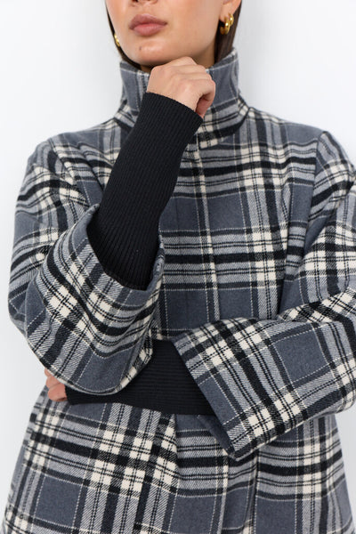 Soyaconcept 'Gerlinde 2' Plaid High Collar Jacket