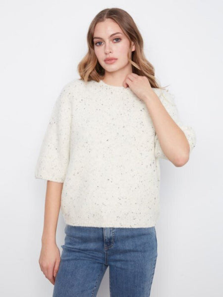 Charlie B Balloon Elbow Sleeve Sweater - Cookies & Cream