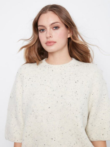 Charlie B Balloon Elbow Sleeve Sweater - Cookies & Cream