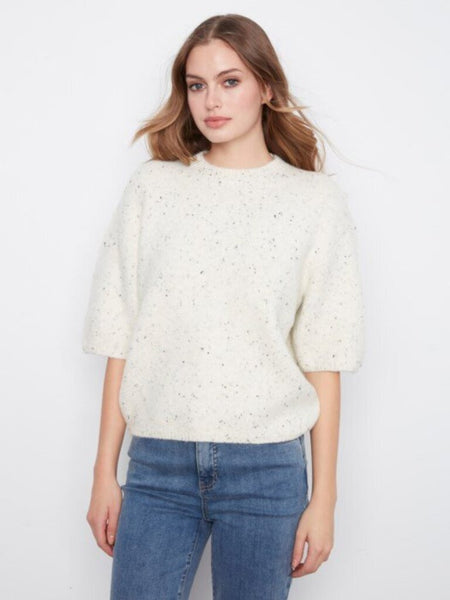 Charlie B Balloon Elbow Sleeve Sweater - Cookies & Cream