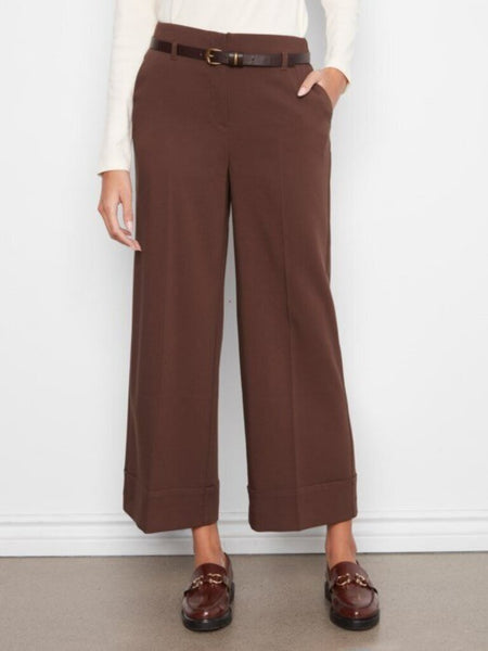 Charlie B Belted Wide Leg Crepe Pants