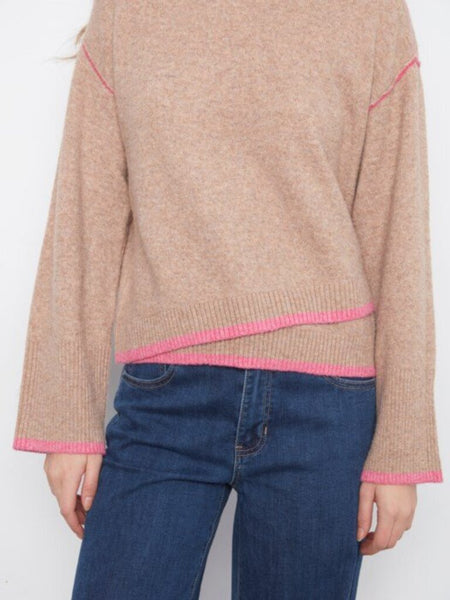 Charlie B Constrast Trim Crewneck Sweater