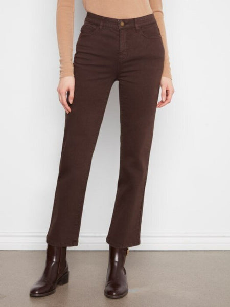 Charlie B Straight Leg Twill Pants - Coffee