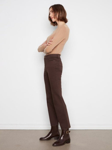 Charlie B Straight Leg Twill Pants - Coffee