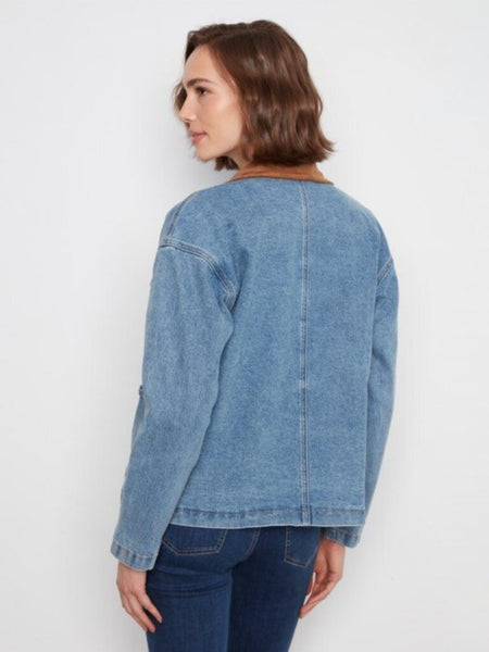 Charlie B Denim Barn Jacket with Corduroy Collar