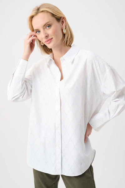 Joseph Ribkoff 263922 Tencel Boxy Rhinestone Detail Blouse