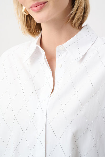 Joseph Ribkoff 263922 Tencel Boxy Rhinestone Detail Blouse
