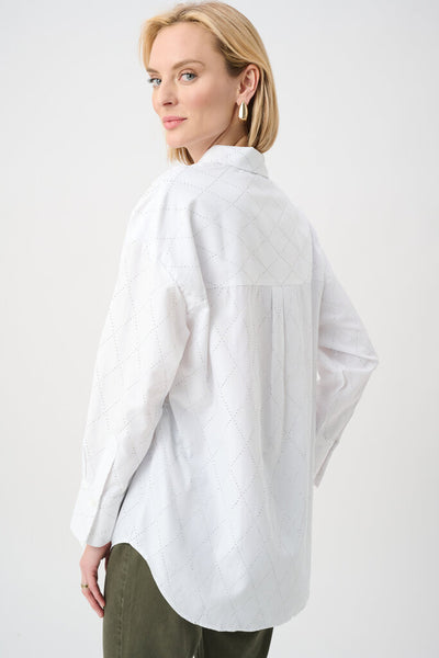 Joseph Ribkoff 263922 Tencel Boxy Rhinestone Detail Blouse