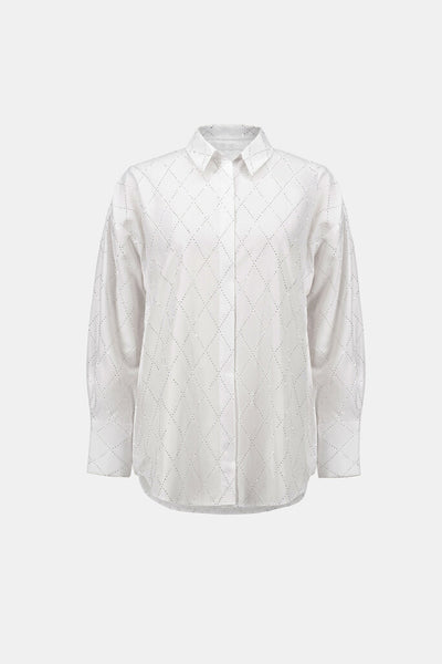 Joseph Ribkoff 263922 Tencel Boxy Rhinestone Detail Blouse