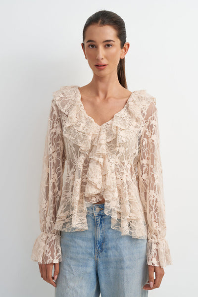 Astrid 'Vince' Lace Ruffle Blouse