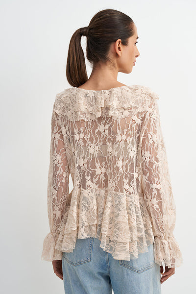 Astrid 'Vince' Lace Ruffle Blouse