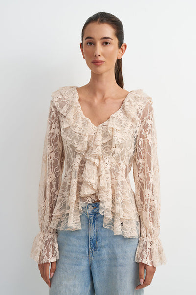 Astrid 'Vince' Lace Ruffle Blouse
